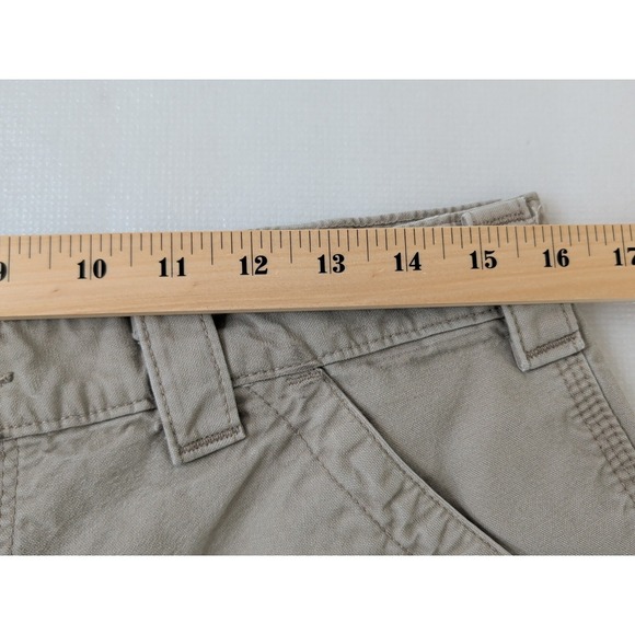 Carhartt Carpenter Pants Mens 34x32 Tan B151 Dungaree Fit Utility Work Cotton - Picture 11 of 14